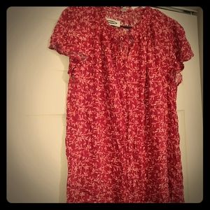 Red and pink floral shirt